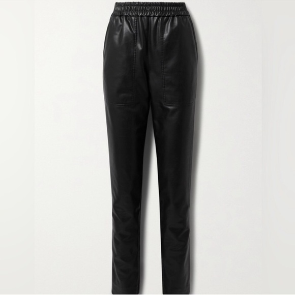 Tibi Black Vegan Leather Pants Size Medium - Picture 3 of 5